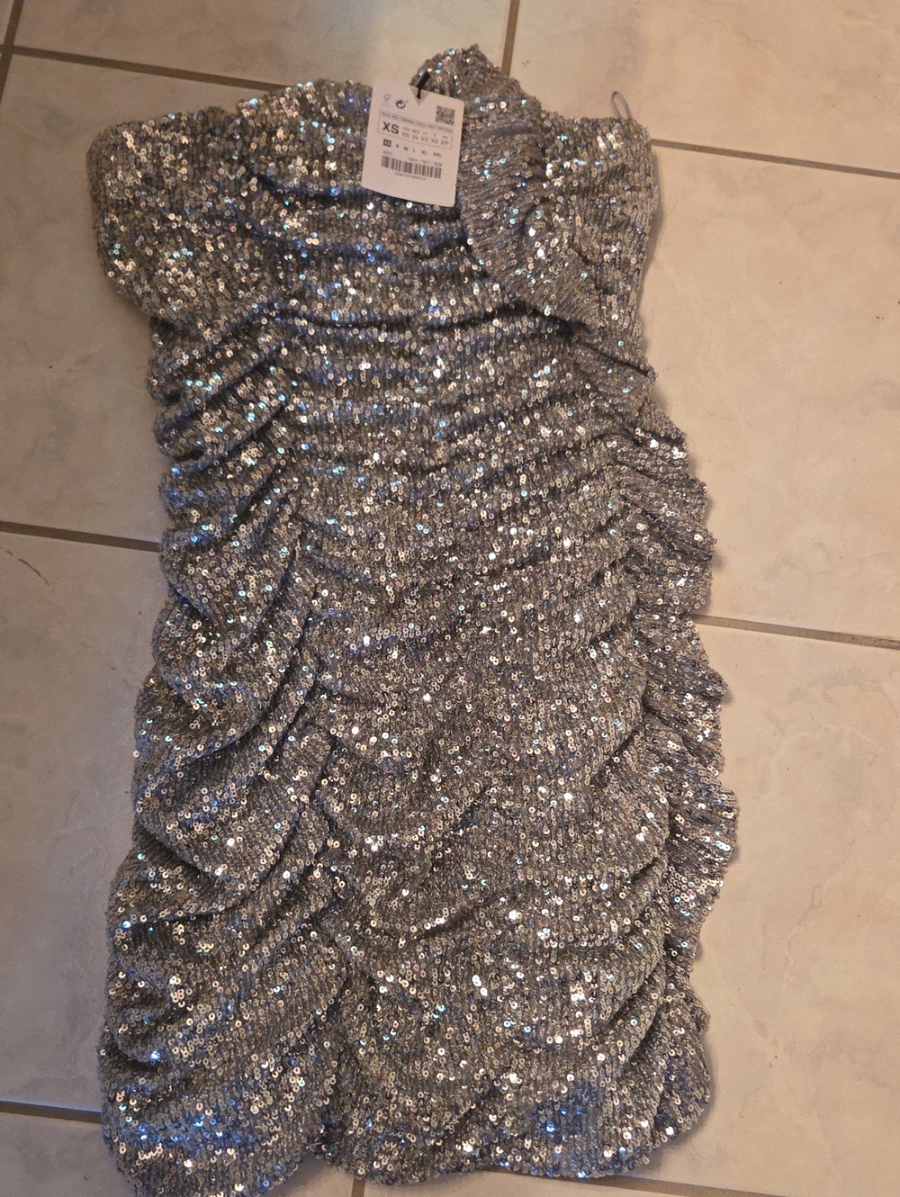 Zara Rouching  Straplet Dress Sz Xs